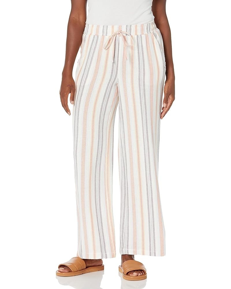 Women's Linen Pull on Wide Leg Pant Orange/Yellow/Blue/White/Grey $15.70 Pants