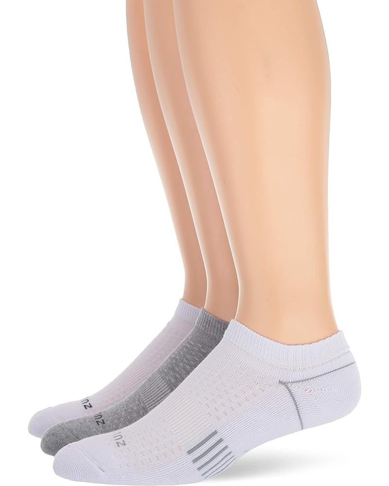 Zulu Cushioning Performance No Show Active Lifestyle Socks for Men and Women (3 Pair) White $8.67 Activewear