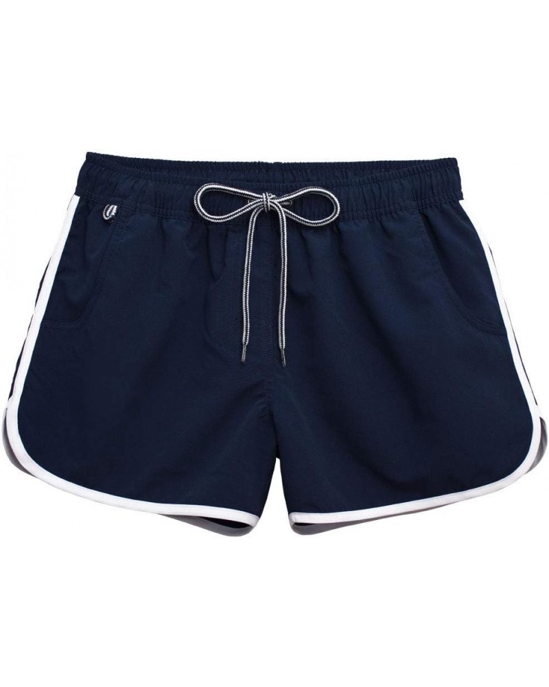 Women's Beach Shorts Quick Dry with Pockets- Summer Swimmwear Shorts Navy $11.39 Swimsuits