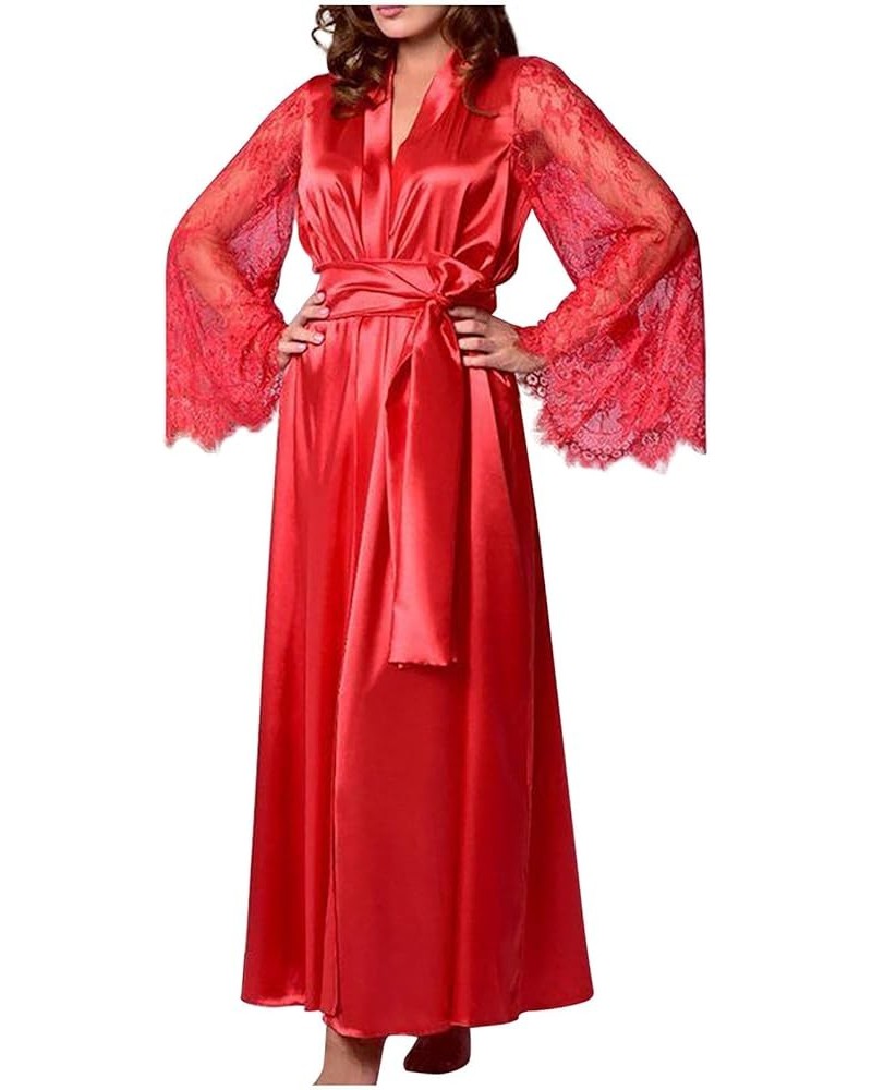 Women's Satin Kimono Robe for Bridesmaid and Bride Wedding Party Getting Ready Long Robe for Sex Naughty Sexy Lingerie Pajama...