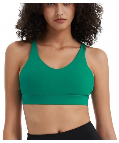 Sports Bra for Women, Sexy Crisscross Back Low Impact Padded Strappy Yoga Bra with Removable Cups Green $12.18 Lingerie