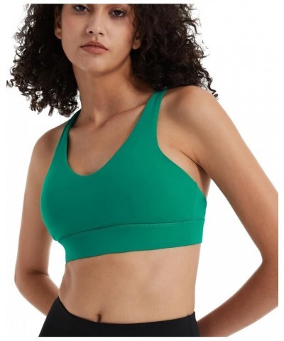 Sports Bra for Women, Sexy Crisscross Back Low Impact Padded Strappy Yoga Bra with Removable Cups Green $12.18 Lingerie