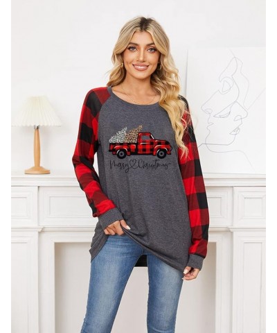 Christmas Shirt for Women Buffalo Plaid Tees Tops Christmas Long Sleeve Tshirt Holiday Graphic Winter Blouse Tops Green $11.5...