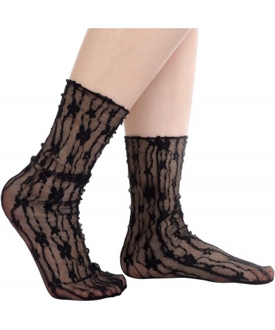 10 Pairs Slouch Lace Socks Women Cute Mesh Frilly Socks Ankle High Loose Lace Ruffle Socks for Women Girls Dress Fancy $9.20 ...