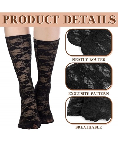 10 Pairs Slouch Lace Socks Women Cute Mesh Frilly Socks Ankle High Loose Lace Ruffle Socks for Women Girls Dress Fancy $9.20 ...