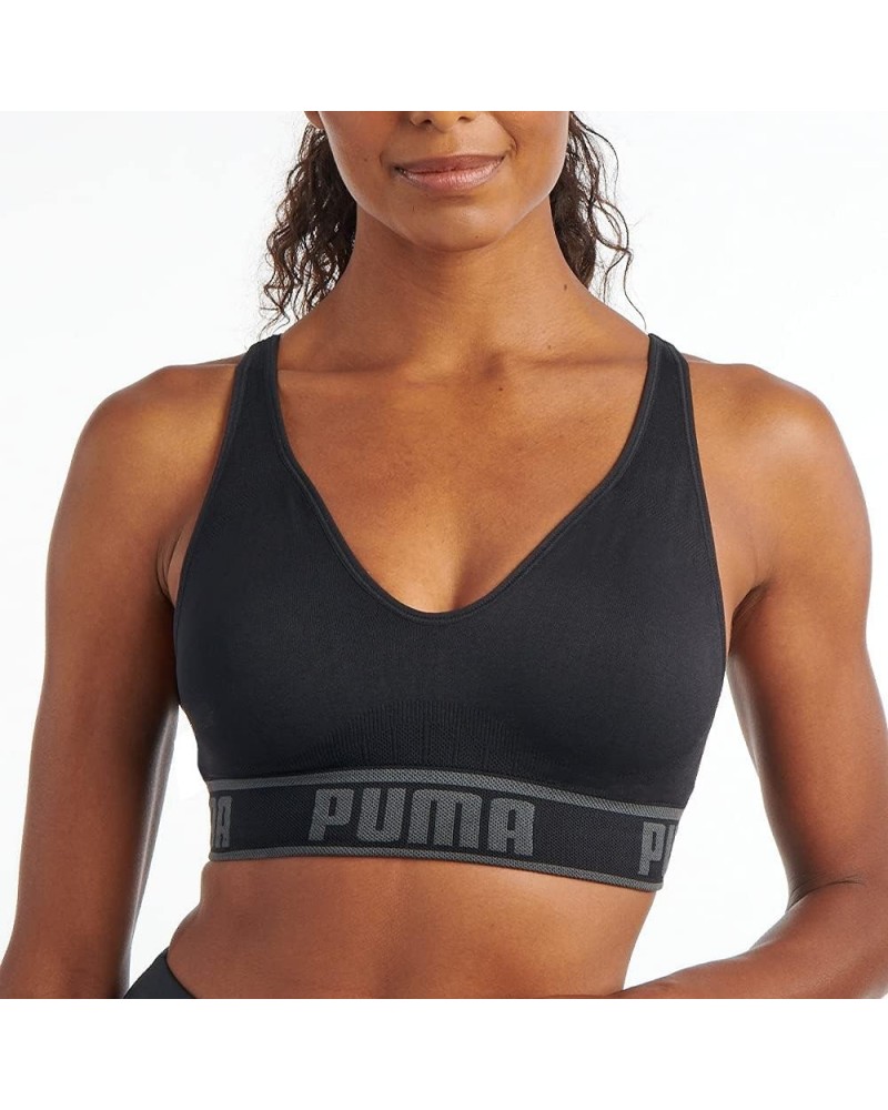 Women's Seamless Sports Bra Black/Grey $13.28 Lingerie