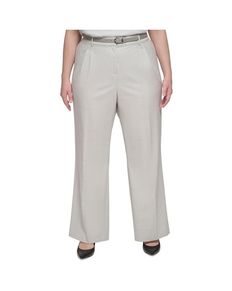 Women's Plus Size Windowpane Wide-Leg Pants (Galaxy Multi, 18W) $32.25 Pants