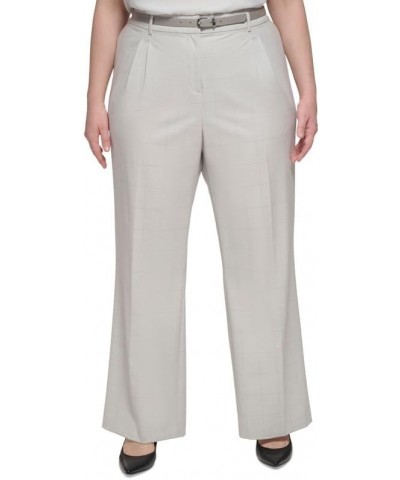 Women's Plus Size Windowpane Wide-Leg Pants (Galaxy Multi, 18W) $32.25 Pants