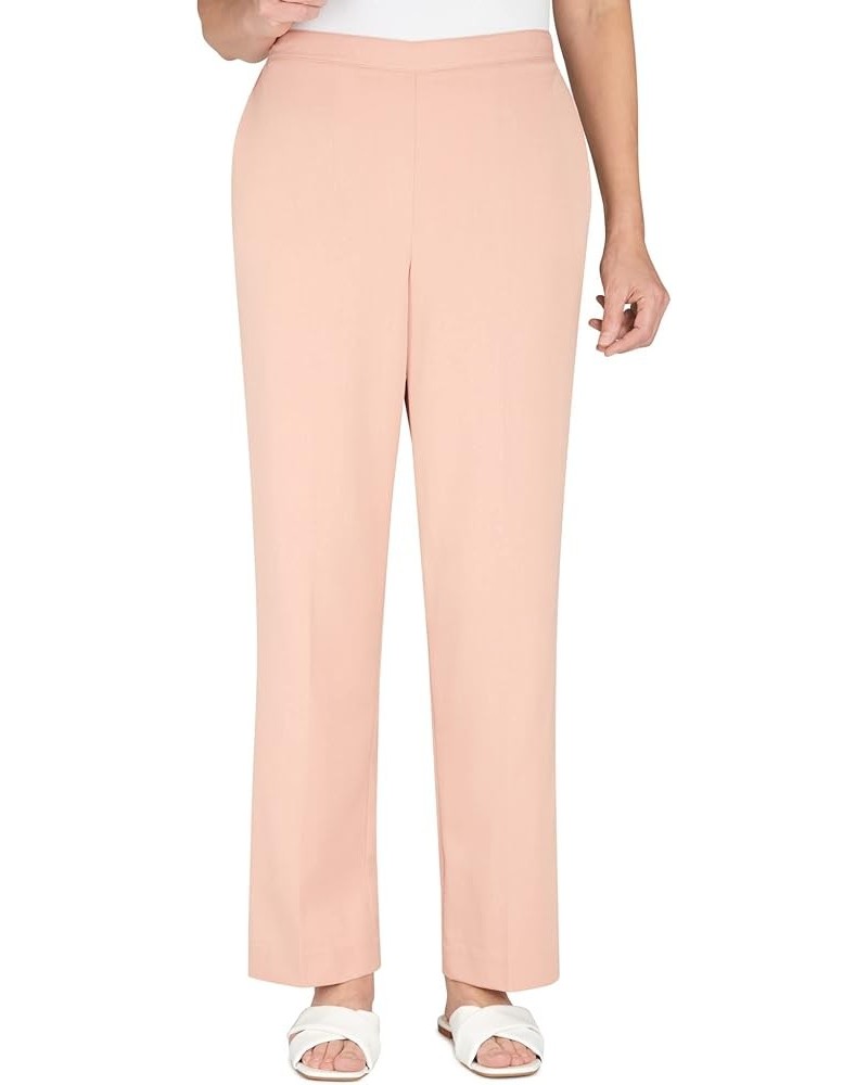 Women's Plus-Size Twill Mid-Rise Straight Leg Short Length Pant Peach $24.26 Pants