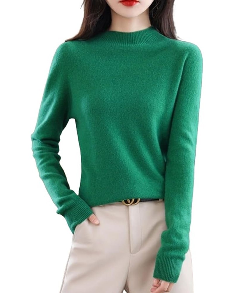 Cashmere Sweaters for Women,Soft Cozy Pullover,Cashmere Long Sleeve Crewneck Fall Winter Sweaters Green $15.74 Sweaters