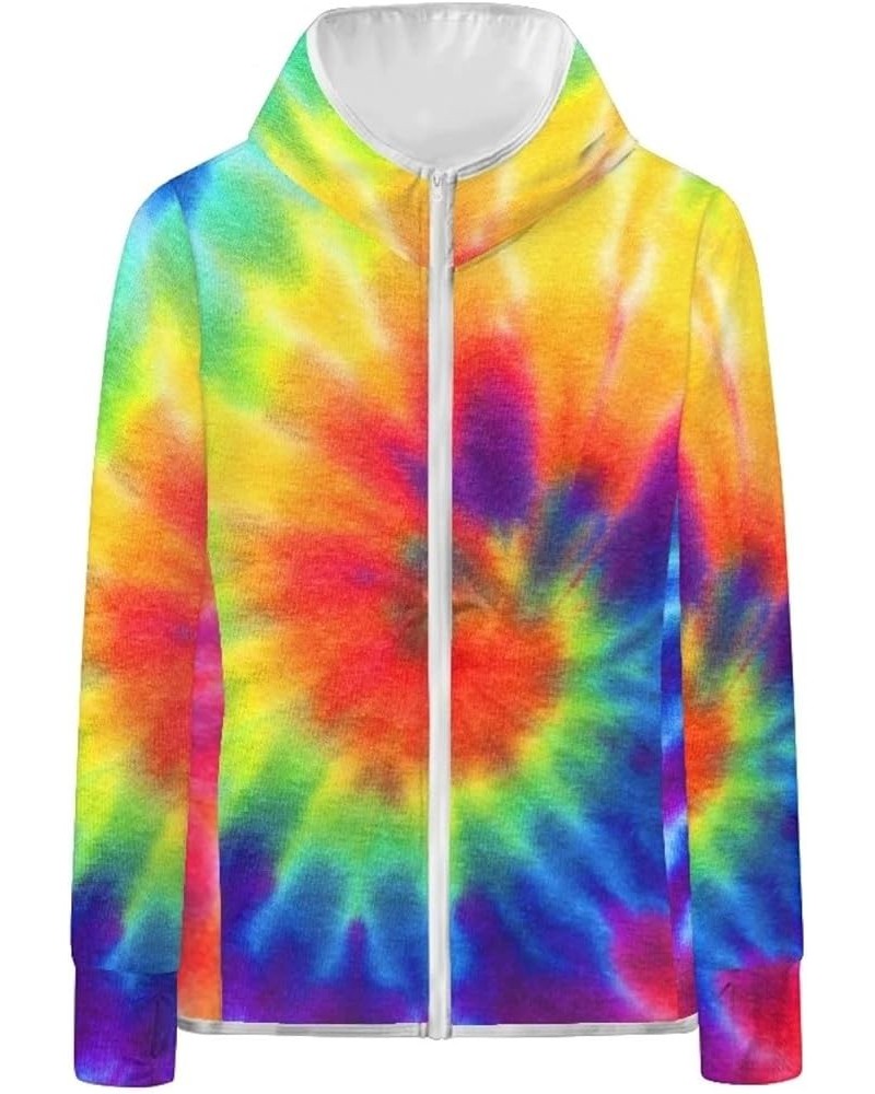 Summer Long Sleeve Sun Protection Hoodie Jacket with Full Zip & Pockets for Women Girls S-2XL Tie-dye $16.17 Jackets