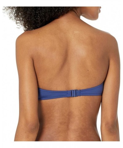 Women's Spliced Bustier Bandeau Bikini Top Swimsuit In the Loop Blue Opal $52.13 Swimsuits