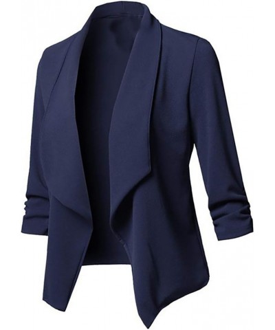 Blazer Jackets for Women Lapel Collar Front Open Cardigan Plus Size Lightweight Work Office Blazer Coats S-5XL Navy $10.06 Bl...