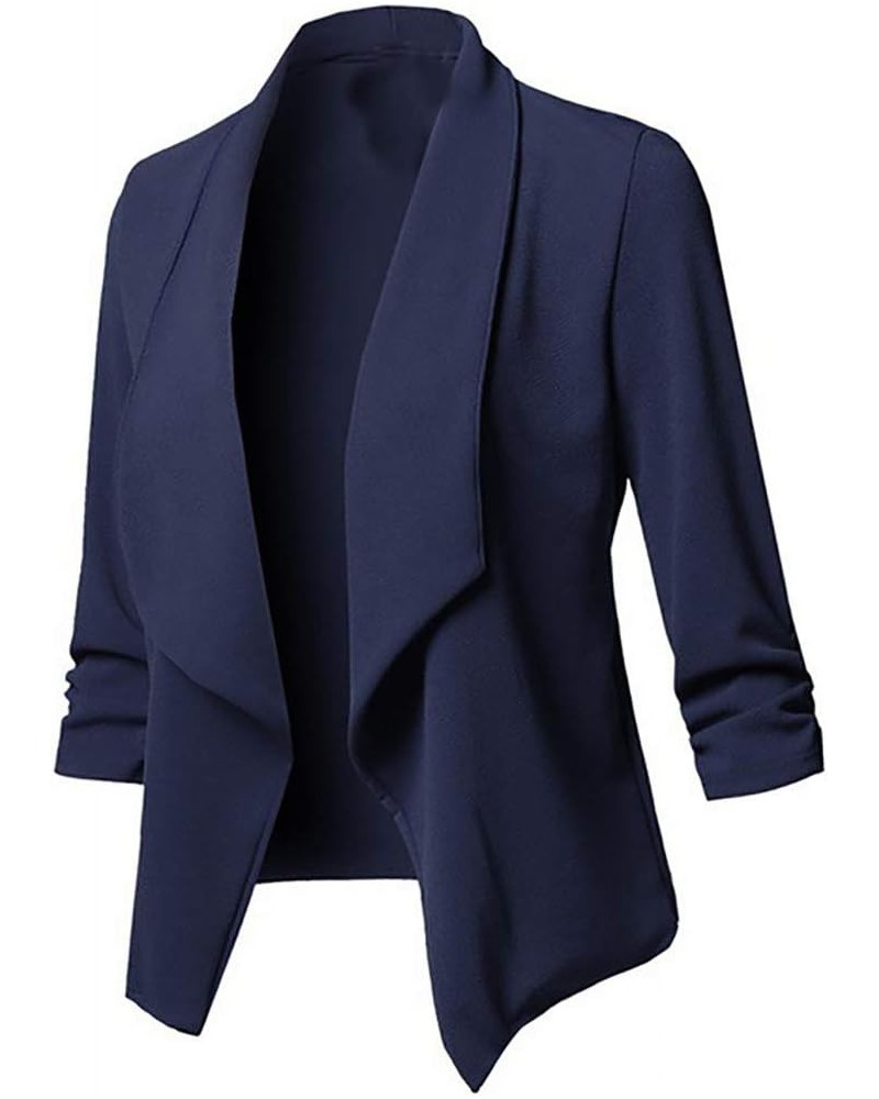 Blazer Jackets for Women Lapel Collar Front Open Cardigan Plus Size Lightweight Work Office Blazer Coats S-5XL Navy $10.06 Bl...