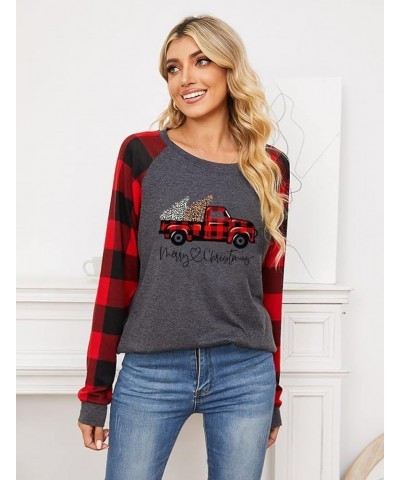 Christmas Shirt for Women Buffalo Plaid Tees Tops Christmas Long Sleeve Tshirt Holiday Graphic Winter Blouse Tops Green $11.5...