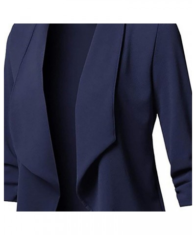 Blazer Jackets for Women Lapel Collar Front Open Cardigan Plus Size Lightweight Work Office Blazer Coats S-5XL Navy $10.06 Bl...