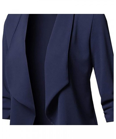 Blazer Jackets for Women Lapel Collar Front Open Cardigan Plus Size Lightweight Work Office Blazer Coats S-5XL Navy $10.06 Bl...