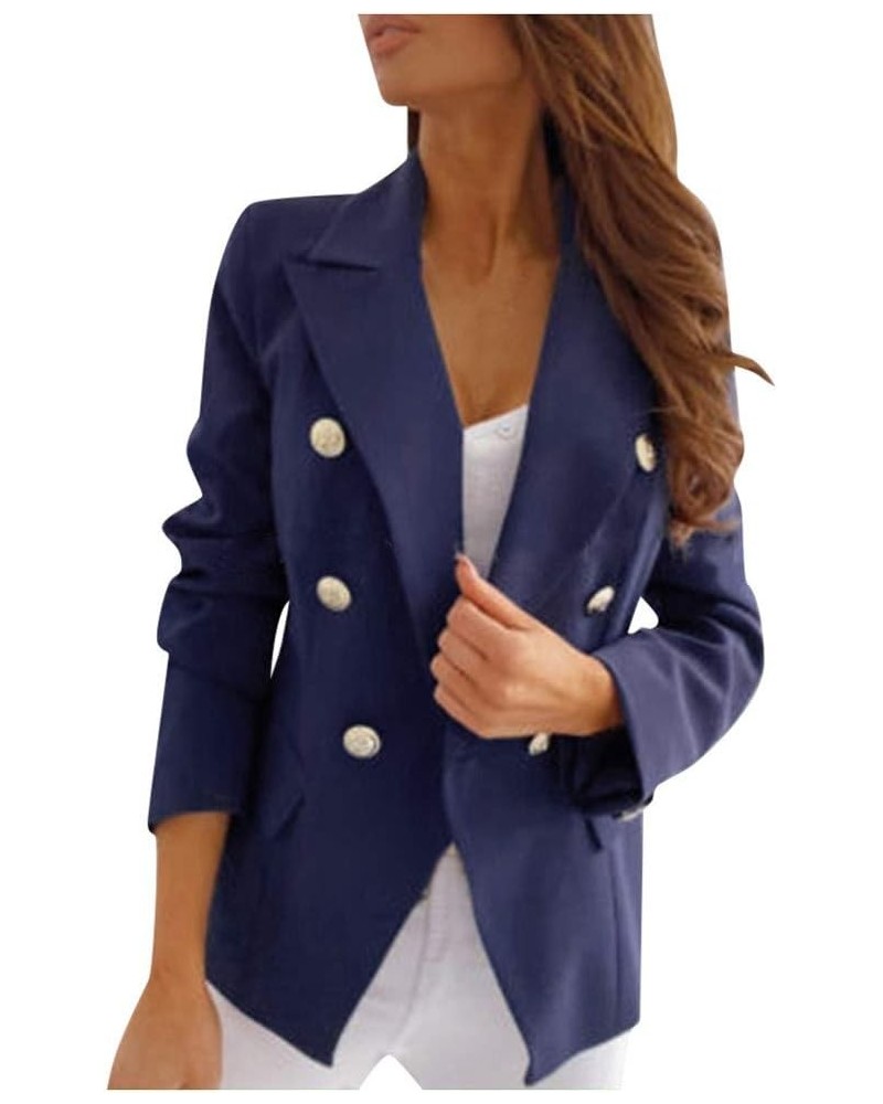 Womens Casual Pocketed Office Blazers Draped Open Front Long Sleeve Cardigans Jacket Work Office Blazer Work Suit Blue $12.00...