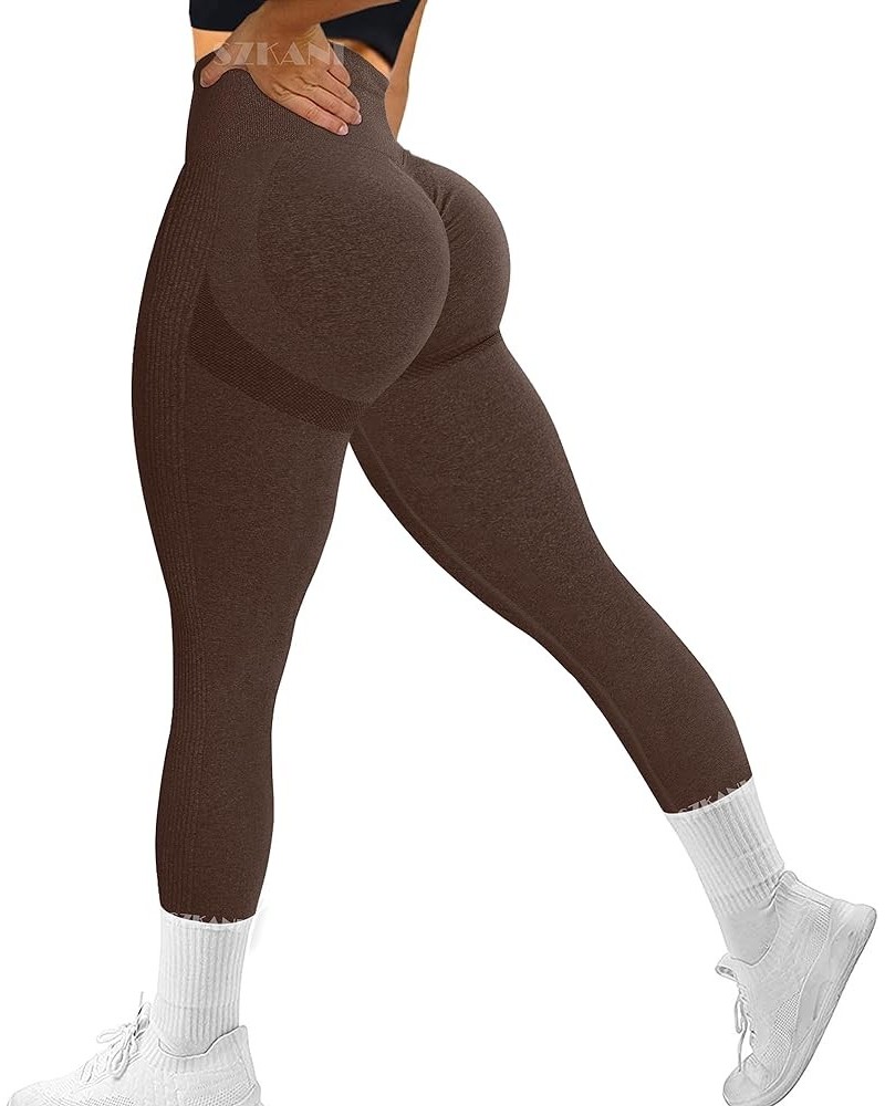 Workout Leggings for Women Scrunch Butt Lifting Leggings Booty High Waist Yoga Pants Seamless Gym Tights 5e-brown $12.74 Legg...