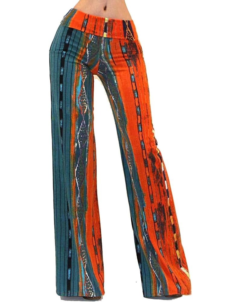 Women's USA Fold Over High Waist Wide Leg Long Palazzo Pants Ff12, Multi $14.97 Pants