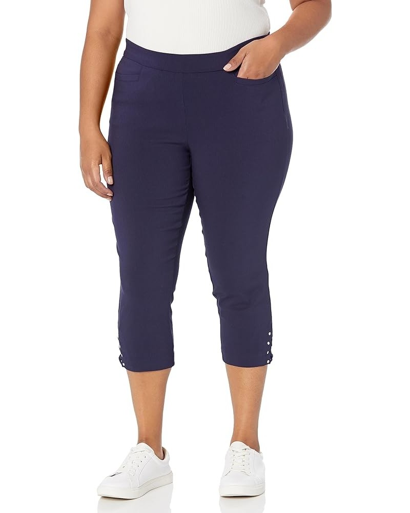 Women's Plus Size Pant Capri Lace Up Navy $10.07 Pants