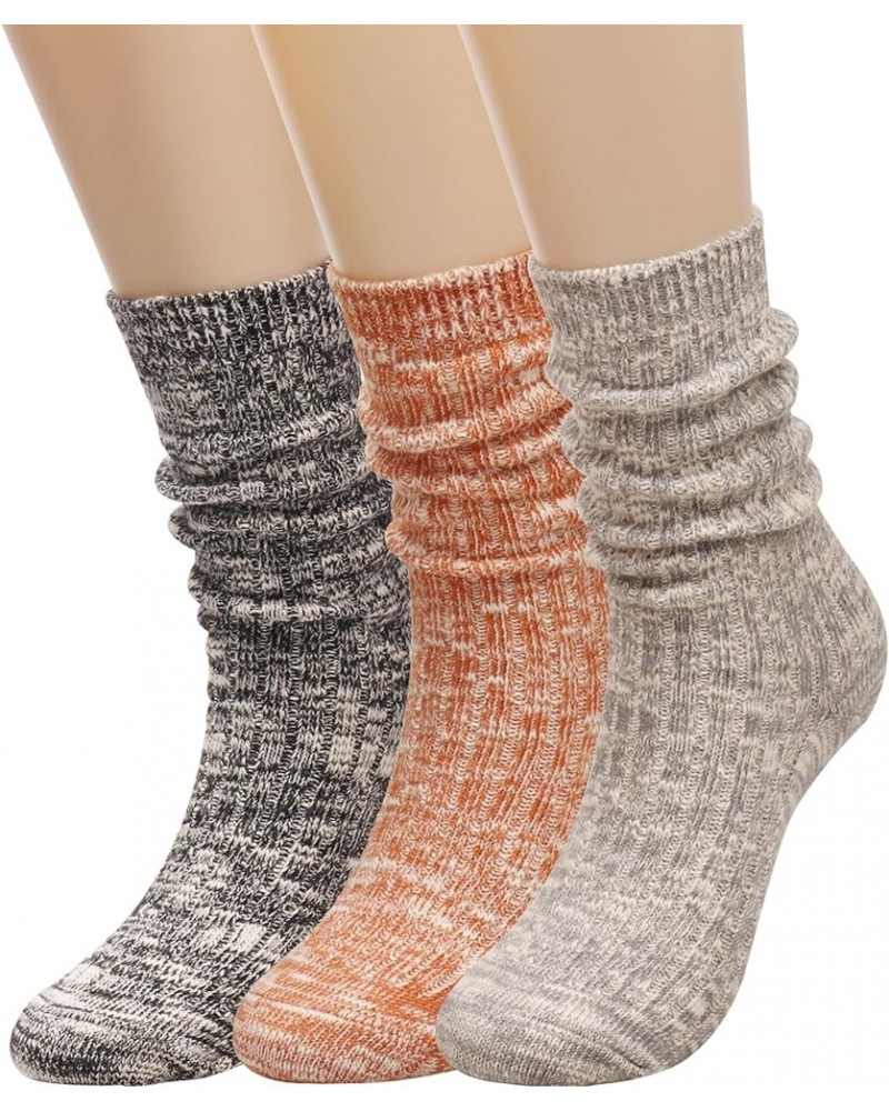 Women's Socks Cotton Knit Casual Crew Socks Thick Knit Warm Wool Slouch Socks Gift Socks for Women,Size 5-10W502 Multi-032 $1...